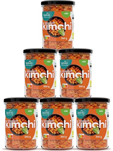 Beavia Kimchi klassisch mild (6 x 350 g Vorratspack) | Traditionell fermentierter Chinakohl nach koreanischer Rezeptur | Knackig, vegan & glutenfrei, ohne Konservierungsstoffe