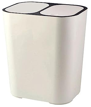 Baoblaze Sorting Trash Can Garbage Bin Pressing Type Lid Rubbish Storage Bucket Office Waste Basket for Garage, Rvs, Apartments, Bathroom, Decoration, white