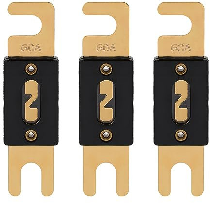 VEXUNGA ANL Sicherung 60A ANL-60 Flachsicherungen 60 Ampere 32VDC für Auto Audio Videosystem Schmelzsicherung Sicherungen (Packung mit 3 Stück)