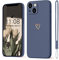 Mitetabo für iPhone 14 Hülle,Handyhülle iPhone 14 Gold Liebesherz, Mädchen Case Weich Silikon Slim Stoßfest Kratzfeste Süßes Gold Love Schutzhülle für iPhone 14 6.1 Grau Blau