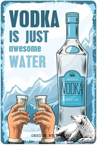 DODINO 20x30cm retro blechschilder VODKA Metallschilder, vintage Dekoration für Partyraum, Irish Pub und Küche, Geschenk Idee als Bar Zubehör