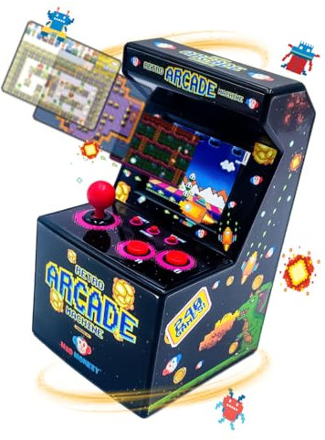 Mad Monkey Mini borne d'arcade - Machine d'arcade rétro pour Les déplacements, Noir