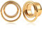Vankula Ohr Flesh Tunnel Double Flared Plug Spule Edelstahl für Gestreckte Expander Ohrpiercing 12mm(1/2) Gold