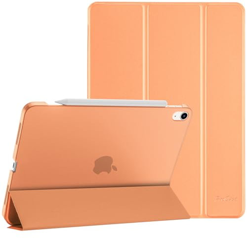 ProCase Funda para iPad Air 11 2025 (M3) / 2024 (M2), Compatible con iPad Air 5ª Gen (2022) / 4ª Gen (2020) 10.9, Diseño Delgado y Ligero con Soporte para Lápiz, Modelos A3266 A3267 -Naranja