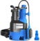 Automatic 1.5 HP Sump Pump Submersible with Float Switch, 5000 GPH Clean & Dirty Water Submersible Pump, Submersible Water Pump for Pool Draining Hot Tub Garden Basement