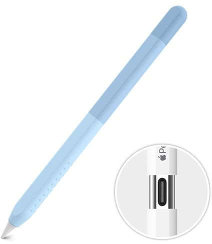 Delidigi Cover Apple Pencil USB C Custodia Compatibile con Apple Pencil USB-C (2023) Colore Gradiente Silicone Custodia Protettiva Coperchio Accessori (Blu)