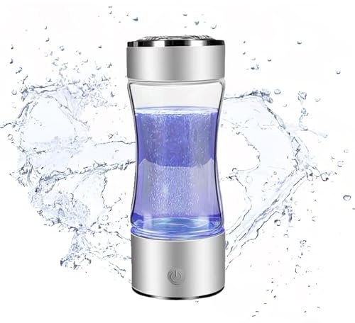WRJAHCG Recargable Ionizador Y Purificador Agua,Botella De Agua De Hidrógeno,Generador Portátil De Agua con Hidrógeno para Agua Potable,Plata