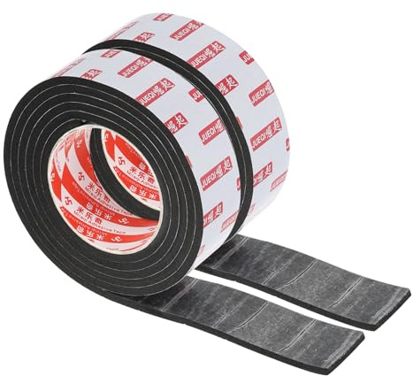 PATIKIL Ruban Adhésif Double Face en Mousse 1-9/16 Largeur x 1/5 d'Épaisseur x 6,6 Pieds de Longueur, 2 Rouleaux de Mousse EVA Adhésive Polyvalente pour Décorations Intérieures, Noir