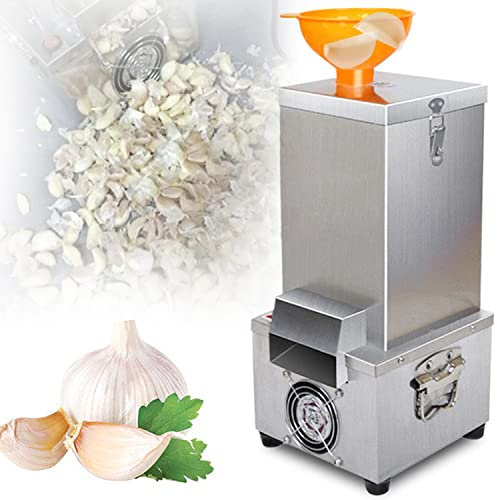 WYRMB Peladora de ajos Industrial 180 W con tolva 25 kg/h, máquina separadora de ajos eléctrica, peladora de ajos Comercial de Acero Inoxidable, Herramienta para Restaurante y Cocina