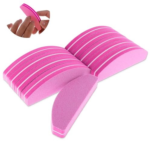 10 unidades para uñas, lima de uñas profesional de 100/180, lima pulidora de uñas, bloques de lijado para uñas de gel, lavables, limas de uñas de doble cara para salón de uñas y hogar (rosa)
