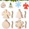 Fzyisw 40 Stück Holzanhänger Weihnachten zum Bemalen, Weihnachtsbaumschmuck Holz, Weihnachtsanhänger Holz, Weihnachtsbasteln Kinder für Weihnachtsbaum DIY Dekoration