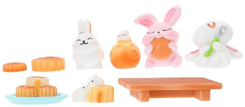 HANABASS 1 Satz Jade-Kaninchen-Mooncake-Kuchen Mini-Hasenfiguren Tiere Osterhasen Miniaturen buchregal Dekoration tooniesfiguren hausdeko Spielzeug dekorative Hasenfigur Kaninchenverzierung