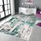 renoazul® Turkish Pattern Washable Jute Back Mat, 5 ft 3 in x 7 ft 7 in, 160 x 230 cm, Abstract Emerald, Jute Back Area Rugs for Living Room, Hall, Bed, Dining and Sitting Room