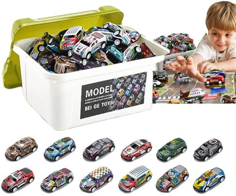 Decorhome Pull Back Car for Kids - Alloy Inertia Race Car Toy Model Kit | Multi-Purpose Pull Back Toy Car for School Park | Pull Back Racing Car Toy Set with Storage Box | Alloy Die-Cast Racing Car