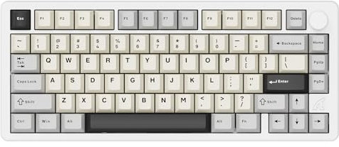 ATTACK SHARK X86 Wireless Mechanical Keyboard, 75% Gaming Keyboard All-Aluminium CNC, RGB Backlit Gasket Hot Swap Custom Keyboard with Knob,BT/2.4G/USB-C Wired Creamy Keyboard for Mac/Win-Starry White