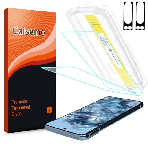 Caisemo 4 in 1 for Google Pixel 8 Pro 6.7'' Screen Protector, 2 Pack HD Tempered Glass Film with Auto Dust-Elimination Installation+2 Pack Lens Protector