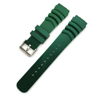 MAMA'S PEARL Bracelet De Sport En Silicone Adapté For Seiko, Bracelet De Montre De Plongée Étanche En Caoutchouc PU For Hommes, Bracelet De Remplacement, Accessoires De Montre 20mm 22mm(Green,22mm)