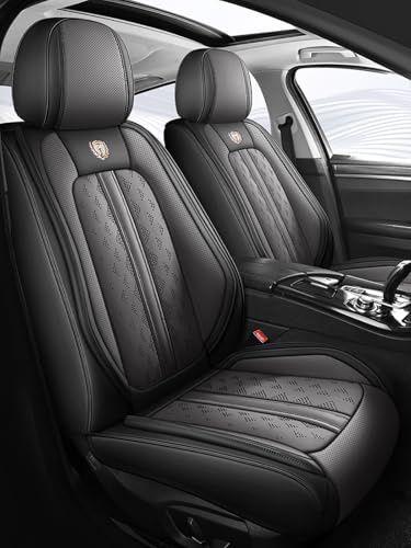 JDWBT Leder SitzbezüGe Auto Vorne und Hinten, Universal AutositzbezüGe Komplett Set, Sitzschoner Auto für Limousine/SUV/Pickup/Vans, Car Seat Cover (Grau)
