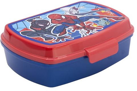 KP Pharma Marvel Spiderman lustige Sandwichbox für Kinder – langlebige, BPA-freie Lunchbox aus Kunststoff mit sicherem Deckel – perfekt für Schule, Picknicks oder Snacks unterwegs