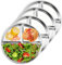 LCUHAVA Assiette Inox Enfant, 4 PCS Assiettes Divisées en Acier Inoxydable 23 cm, Assiette en Acier Inoxydable avec Compartiments, Antidérapant, Pour Enfants Adultes Camping DîNer