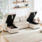 Merax Sofa Ecksofa mit Schlaffunktion, Schlafsofa mit Bettkasten und extra großem Stauraum, U-Form - Couch für Wohnzimmer/Schlafzimmer, Big Sofa, Beige
