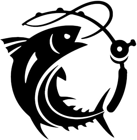 Angelfisch Aufkleber, Wasserfester PVC-Sticker, Schwarz, Lustige Dekoration für Auto, Laptop, Kühlschrank, Möbel ((25cm/9.84inch))