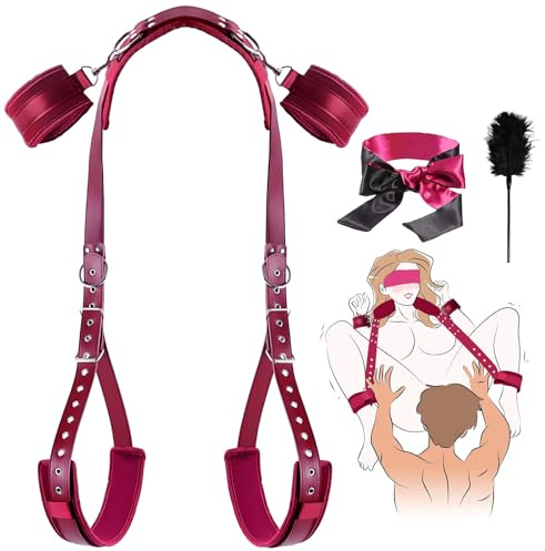 Sex Bondage BDSM Sex Spielzeug für die Paare Offenes Bein Fesselnset Handschellen Augenbinde Federkitzler Sexspielzeug für Liebhaber Sexspiele Erotisches Sextoys Spreizstange Sex Toyset Frau Anfänger