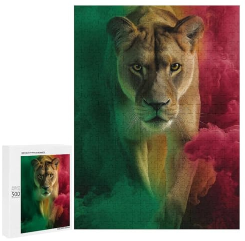 500 PCS Puzzles Für Teenager Lioness Power Portrait Puzzles Für Teenager Urlaub Zu Hause Zeitvertreib Gehirntraining Familienspaß & Spieleabend 500 PCS