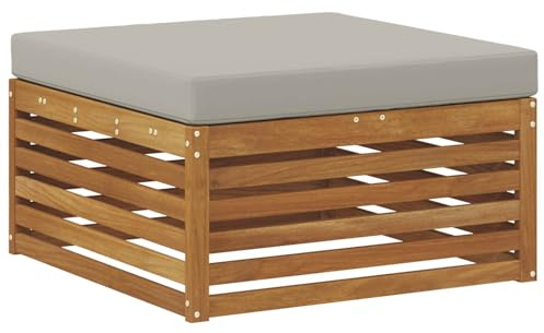 pokgdf Tabouret de jardin moderne avec design à lamelles en bois d'acacia massif, repose-pieds d'extérieur élégant en bois d'acacia massif pour l'extérieur, tabouret de jardin facile d'entretien