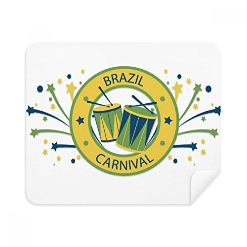 DIYthinker Drum Sterne Feiern Brasilien Karneval Telefon Screen Cleaner Gläser Reinigungstuch 2pcs Suede Fabric