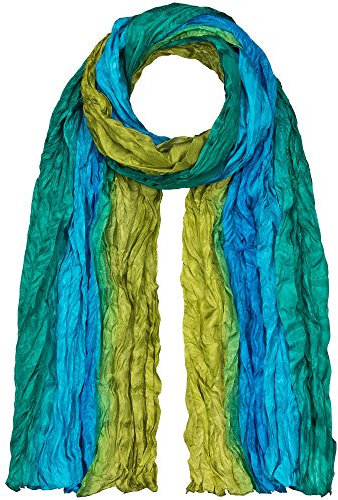 Japanwelt Seidentuch elegantes Damen Halstuch Crash-Schal 100% Seide silkroad 90 x 180 cm Verlauf Türkis Grün
