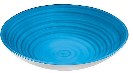 Guzzini Twist, Centro de Mesa/frutero en Material Reciclado-Azul Claro, Ø 37 x 8,5 cm | 4600 cc-10870048, Post Consumed Recycled poliéstereastic, copolímero de acrilonitrilo estireno, Turquesa, 37 cm