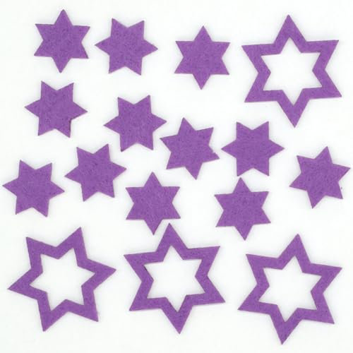 BIASTO Streu-Deko Sterne (in Zwei Größen) aus Filz - für eine perfekte Tischdekoration und als Bastelbedarf (lila)