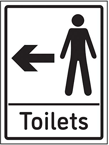 VSafety Schild mit Pfeil nach links, 150 x 200 mm, selbstklebende Aluminium-Optik