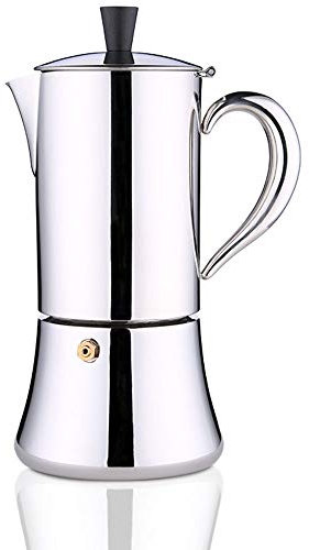 KUANDARMX Opération Simple Cafetière Italienne à Expresso, Cafetière Moka Induction, Acier Inoxydable, Cafetière Moka Pot, Donne 4 Tasses/6 Tasses d'expresso Présent, 6 Cup