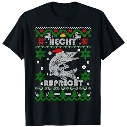 Lustige Hecht Ruprecht Angler Geschenke Weihnachten Angeln T-Shirt