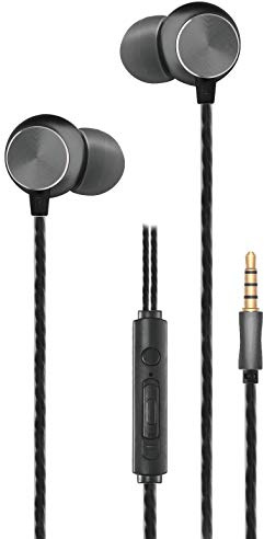 2GO In-Ear Stereo-Headset schwarz/anthrazit Aluminiumgehäuse - mit Rufannahmetaste und Lautstärkeregelung, klein, 795967