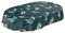 ANRO Wachstuchtischdecke abwaschbar Garten Tischdecke Wachstuch Rund Oval Eckig Indoor Outdoor Blätter Gold Blau Oval 180x140cm mit Saum - Eingefasst