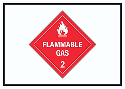 HB-Druck Schild Entzündliche Gase Symbol Flammable Gas Flamme A1 Rückseite selbstklebend