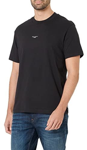 Marc O'Polo Denim Herren T-Shirt aus Bio-Baumwolle mit Rundhalsausschnitt, Schwarz (Black), S