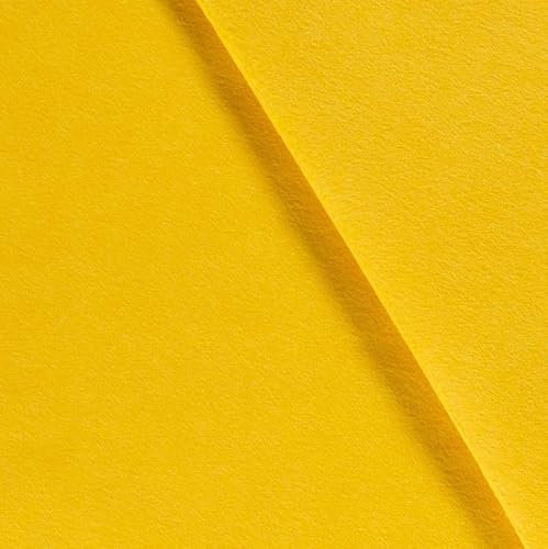 Bastelfilz Meterware - Filzstoff - Taschenfilz - Nadelfilz - Dekofilz - dünner Filz - 26 Farben Uni - 1,5 mm dick *** 50 cm x 90 cm ***, Farbe: 035 gelb