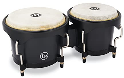 Latin Percussion Discovery Series 6-1/10.2 cm and 7 1/10.2 cm Bongo with Free Carrying Bag Drum, Onyx (LP601D-OX-K)