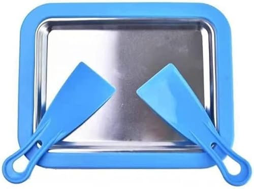 Instant Cold Plate Small Ice Cream Roll Maker Rolled Ice Cream Roller Plate Anti Pan with 2 Spatulas for Easy Homemade Rolled Ice Cream Gelato Sorbet-Fredn Treat Maker by Classic Cuisine ( Color : Bla