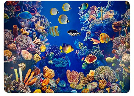 Schreibtischunterlage Fische Unterwasserwelt Meer Riff blau 40 x 60 cm abwischbar