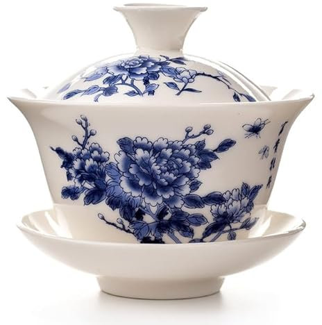 RIDAEX Tazze da tè Gaiwan Cinesi Tazze da tè in Ceramica Coperchio Scodella Ciotola Piattino Kung Fu Tazza da tè