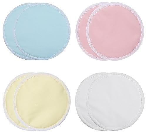 JSKWIKE 8 Pezzi Coppette Assorbilatte Lavabili Riutilizzabili Coppette Assorbilatte di Bambù Coppette per Allattamento Lavabili Ultra Assorbenti