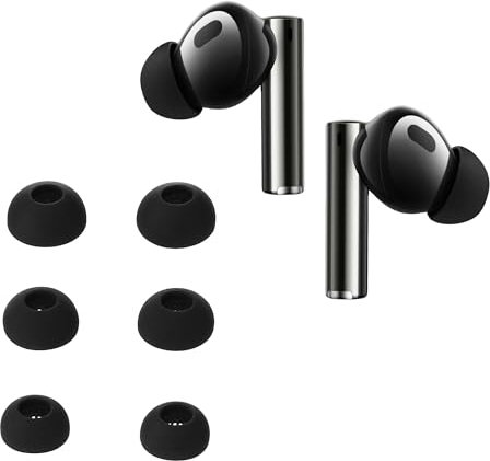 kwmobile 6 Almohadillas Compatible con Xiaomi Realme Buds Air 5 Pro - Eartips para Cascos - 3 tamaños S M L - Negro