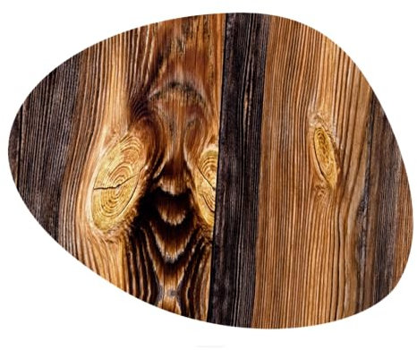 Arco Oval Tischmatte für Tisch mit Aufdruck 36x32 cm - Aufdruck Wood, mehrfarbige Muster, Bunt - Tischset, Tischdekoration für das Esszimmer, für Esstisch, Küchentisch - Einzigartiges Tischset