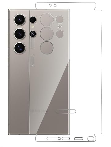 GIOPUEY[2 Stück Rückseite Folie Kompatibel mit Samsung Galaxy S24 Ultra, Samsung Galaxy S24 Ultra Rückseite Schutzfolie, Weiches TPU, Dünn, Hohe Transparenz, Schützende Grenze - transparent