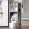 Treesunshine 2 Shelves Over Toilet, Bathroom Shelf on Adjustable Shelf, Space-Saving Bathroom Cabinet, Over the Washing Machine Shelf, 141 x 71 x 26 cm, Grey